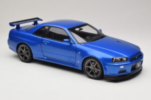 Nissan Skyline GT-R R34 V-Spec II Blå Metallic OEM Fälgar KK-Scale 1:12 KKDC120211-1 Metall — bild 6 av 8