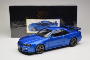 Nissan Skyline GT-R R34 V-Spec II Blå Metallic OEM Fälgar KK-Scale 1:12 KKDC120211-1 Metall — bild 8 av 8