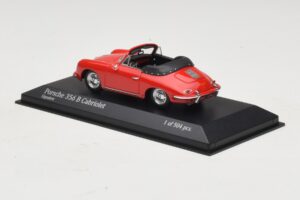 Porsche 356 B Cabriolet Röd Minichamps 1:43 400064331 Metall — bild 3 av 5