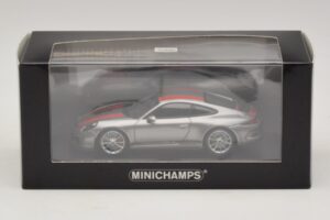 Porsche 911 991.1 R Silver Med Orangea Ränder Minichamps 1:43 410066222 Metall — bild 5 av 5