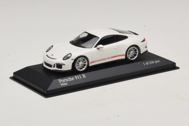 Porsche 911 991.1 R Vit Med Röda Ränder Minichamps 1:43 410066220 Metall