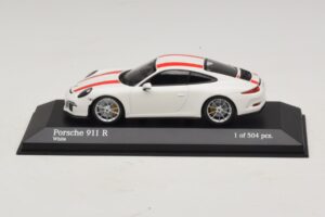 Porsche 911 991.1 R Vit Med Röda Ränder Minichamps 1:43 410066220 Metall — bild 2 av 6