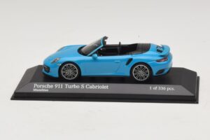Porsche 911 991.1 Turbo S Cabriolet Blå Minichamps 1:43 410067182 Metall