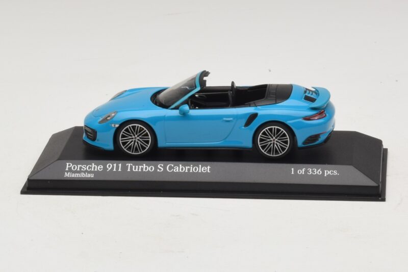 Porsche 911 991.1 Turbo S Cabriolet Blå Minichamps 1:43 410067182 Metall
