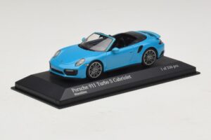 Porsche 911 991.1 Turbo S Cabriolet Blå Minichamps 1:43 410067182 Metall — bild 2 av 5