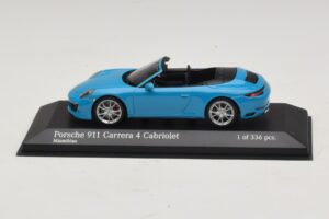 Porsche 911 991.2 Carrera 4 Cabriolet Blå Minichamps 1:43 410067232 Metall