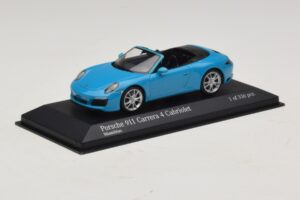 Porsche 911 991.2 Carrera 4 Cabriolet Blå Minichamps 1:43 410067232 Metall — bild 2 av 5