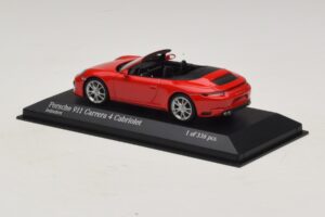 Porsche 911 991.2 Carrera 4 Cabriolet Röd Minichamps 1:43 410067230 Metall — bild 3 av 5