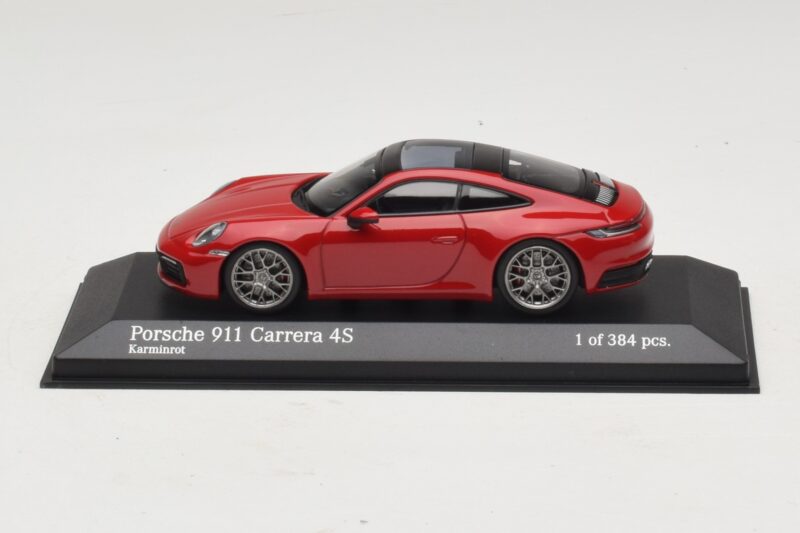 Porsche 911 992 Carrera 4S Röd Minichamps 1:43 410069321 Metall