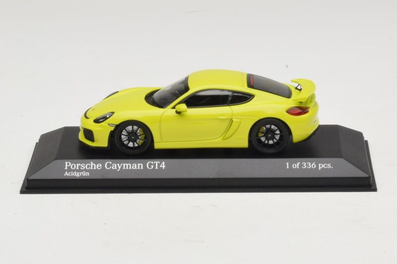 Porsche Cayman GT4 981 Grön Minichamps 1:43 410066122 Metall